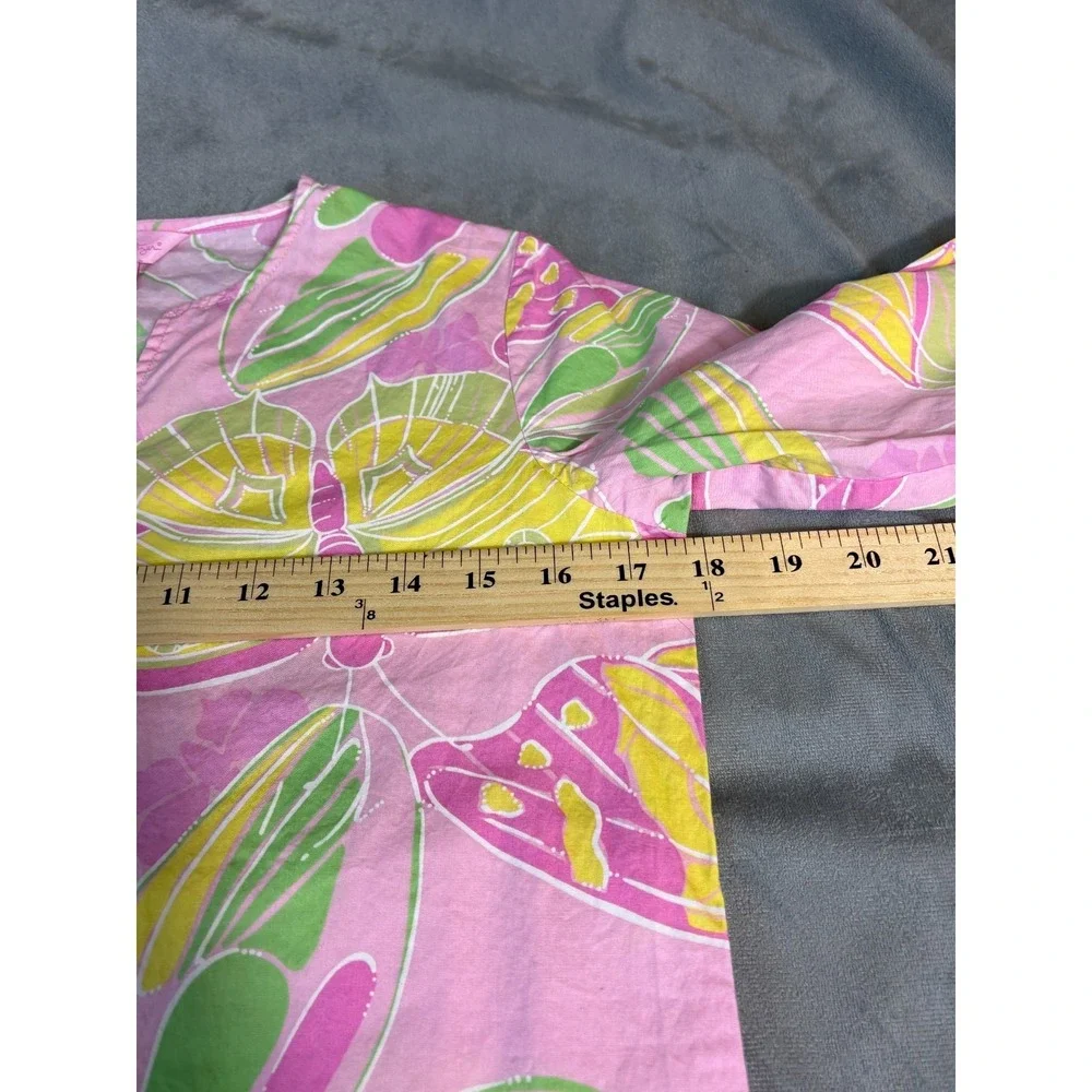 Lilly‎ Pulitzer Girls Butterfly Pink Tunic Dress 100% Cotton Beach Pool Preppy L